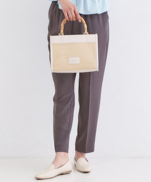 OPAQUE.CLIP / オペーク ドット クリップ トートバッグ | バンブーハンドルスクエアミドルトートバッグ【2WAY】(アイボリー(004))