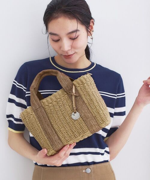 OPAQUE.CLIP / オペーク ドット クリップ トートバッグ | スクエアミドルペーパーかごバッグ【2WAY】(ブラウン(143))