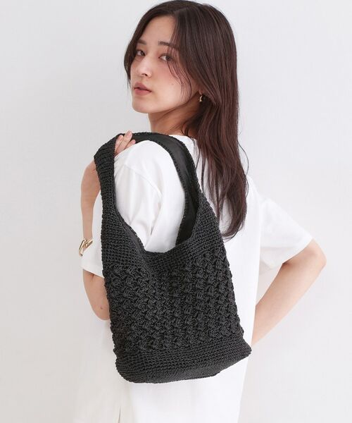 OPAQUE.CLIP / オペーク ドット クリップ ショルダーバッグ | カギ針ラメワンショルダーバッグ（ブラック(019)）