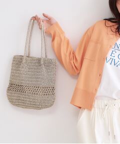 OPAQUE.CLIP / オペーク ドット クリップ トートバッグ | カギ針ラメデザインミドルバッグ