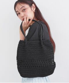 OPAQUE.CLIP / オペーク ドット クリップ トートバッグ | カギ針ラメデザインミドルバッグ