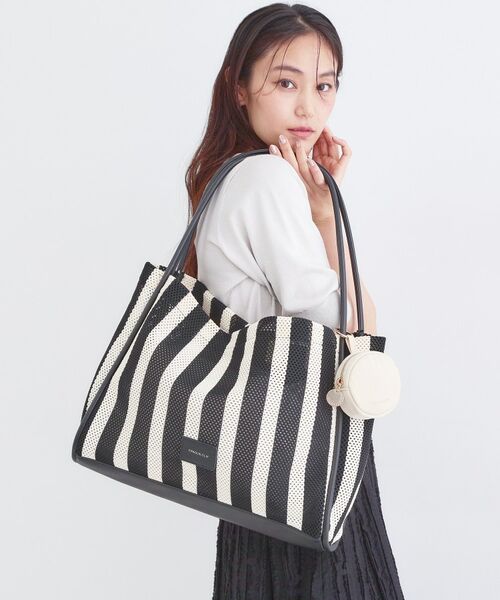 OPAQUE.CLIP / オペーク ドット クリップ トートバッグ | ミニポーチ付きメッシュトートバッグ【大容量】(ブラック(119))