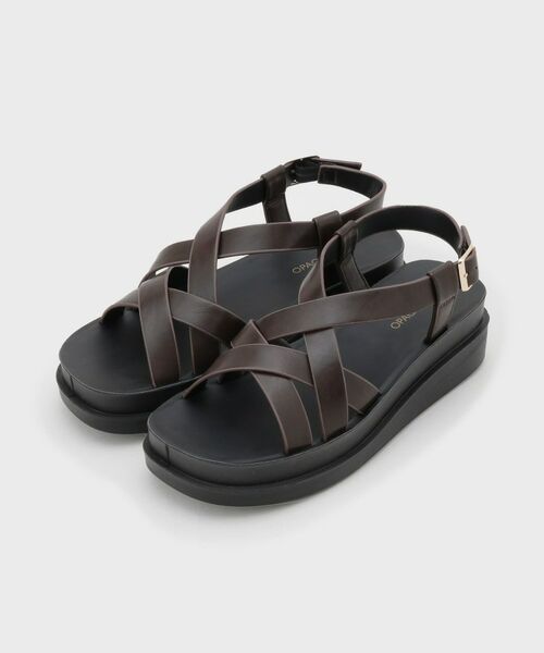 OPAQUE.CLIP / オペーク ドット クリップ サンダル | クロスベルトデザインサンダル（ブラウン(044)）