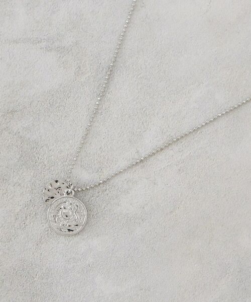 OPAQUE.CLIP / オペーク ドット クリップ ネックレス・ペンダント・チョーカー | ダブルコイン ショートネックレス（シルバー(006)）