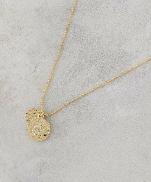 OPAQUE.CLIP / オペーク ドット クリップ ネックレス・ペンダント・チョーカー | ダブルコイン ショートネックレス（ゴールド(007)）