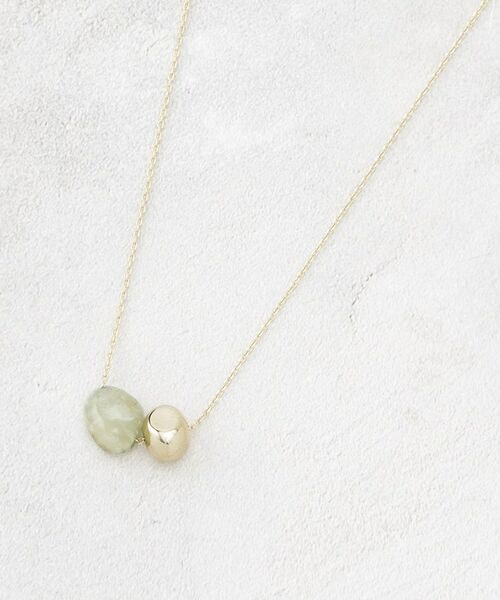 OPAQUE.CLIP / オペーク ドット クリップ ネックレス・ペンダント・チョーカー | 天然石×メタルスライドネックレス（ライトグリーン(020)）