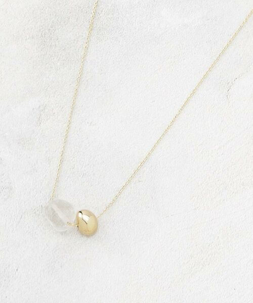 OPAQUE.CLIP / オペーク ドット クリップ ネックレス・ペンダント・チョーカー | 天然石×メタルスライドネックレス（クリスタル/透明(000)）