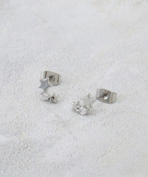 OPAQUE.CLIP / オペーク ドット クリップ ピアス・イヤリング | 星型ビジューミニピアス（シルバー(006)）