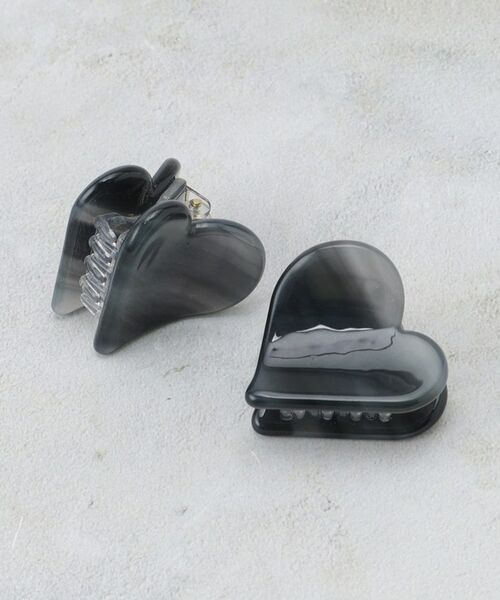 OPAQUE.CLIP / オペーク ドット クリップ ヘアアクセサリー | ハートミニクリップセット（チャコールグレー(014)）