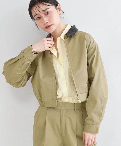 OPAQUE.CLIP / オペーク ドット クリップ レザーブルゾン・ジャケット | 【Dickies×OPAQUE．CLIP】ステンカラーブルゾン（オリーブグリーン(026)）