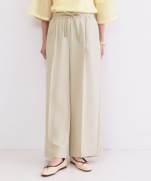 OPAQUE.CLIP / オペーク ドット クリップ パンツ | ストレッチ美脚イージーワイドパンツ/セットアップ対応可【洗濯機OK/防シワ加工】(ライトベージュ(051))