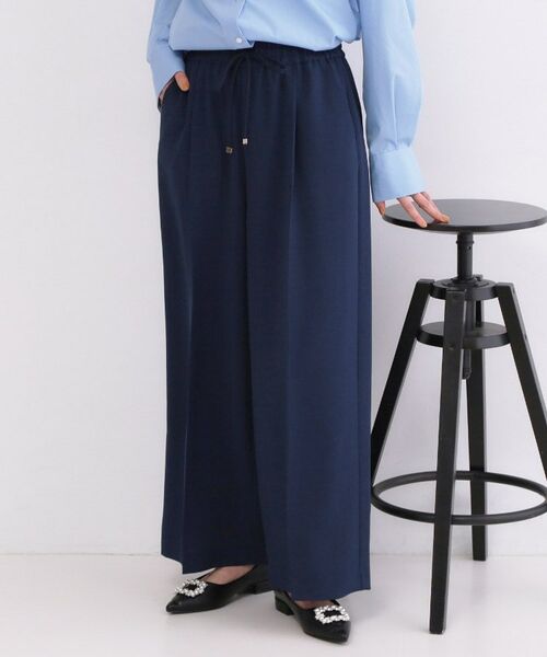 OPAQUE.CLIP / オペーク ドット クリップ パンツ | ストレッチ美脚イージーワイドパンツ/セットアップ対応可【洗濯機OK/防シワ加工】(ネイビー(094))