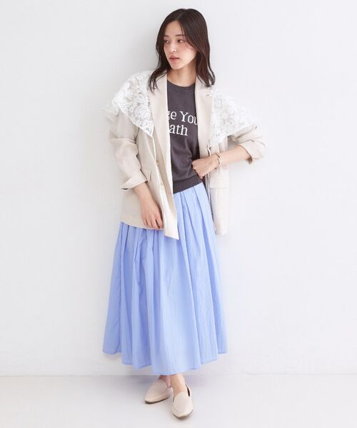 OPAQUE.CLIP / オペーク ドット クリップ ロング・マキシ丈スカート | シアーヴィンテージイージーフレアスカート【洗濯機OK】 | 詳細11