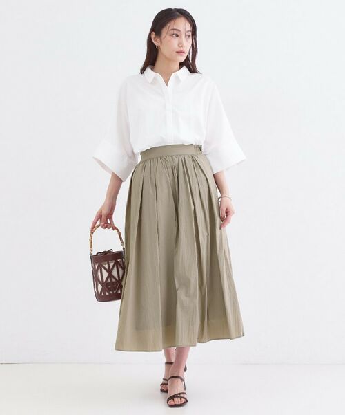 OPAQUE.CLIP / オペーク ドット クリップ ロング・マキシ丈スカート | シアーヴィンテージイージーフレアスカート【洗濯機OK】 | 詳細6