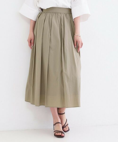 OPAQUE.CLIP / オペーク ドット クリップ ロング・マキシ丈スカート | シアーヴィンテージイージーフレアスカート【洗濯機OK】（トープ(054)）