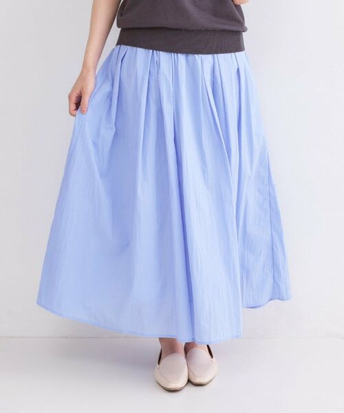 OPAQUE.CLIP / オペーク ドット クリップ ロング・マキシ丈スカート | シアーヴィンテージイージーフレアスカート【洗濯機OK】（ブルー(091)）