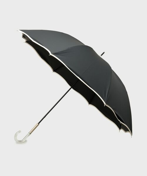 OPAQUE.CLIP / オペーク ドット クリップ 傘 | 晴雨兼用バイカラーパイピングデザイン長傘（ブラック(019)）