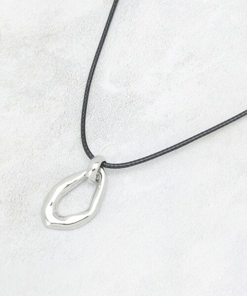 OPAQUE.CLIP / オペーク ドット クリップ ネックレス・ペンダント・チョーカー | メタルニュアンス オーバルコードネックレス（シルバー(006)）