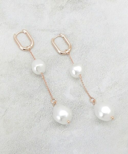 OPAQUE.CLIP / オペーク ドット クリップ ピアス・イヤリング | 2WAYパール調デザインピアス（ピンクゴールド(005)）