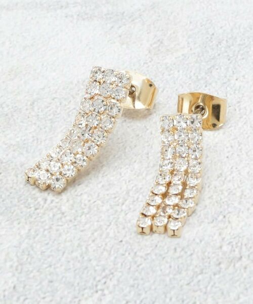 OPAQUE.CLIP / オペーク ドット クリップ ピアス・イヤリング | ビジューフリンジミニピアス（ゴールド(007)）