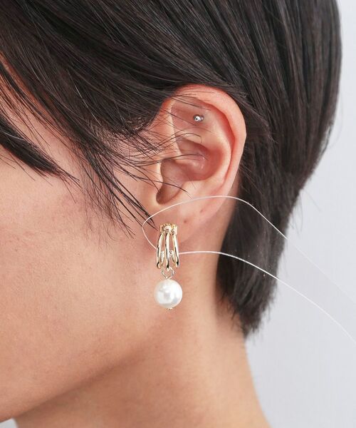 OPAQUE.CLIP / オペーク ドット クリップ ピアス・イヤリング | メタルハーフムーン×フェイクパールピアス | 詳細4