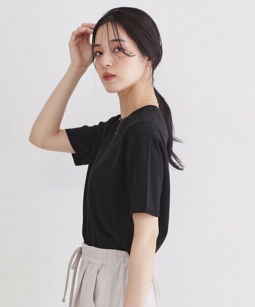 OPAQUE.CLIP / オペーク ドット クリップ ニット・セーター | ハーフスリーブニット／オーガニックコットン混【洗濯機OK／UVケア】 | 詳細1