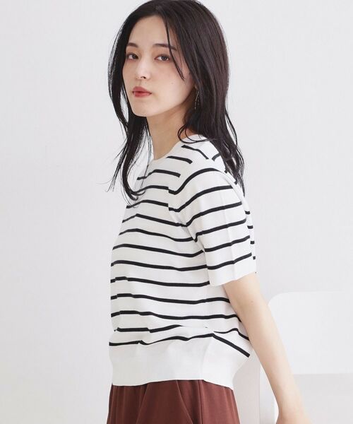 OPAQUE.CLIP / オペーク ドット クリップ ニット・セーター | ハーフスリーブニット／オーガニックコットン混【洗濯機OK／UVケア】 | 詳細13