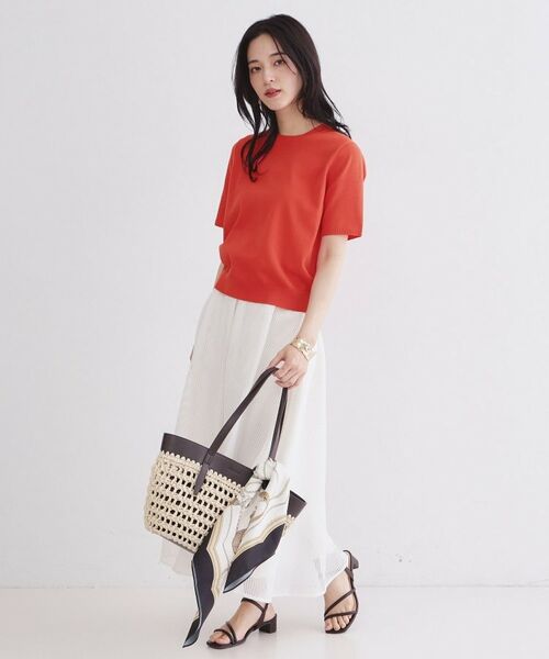 OPAQUE.CLIP / オペーク ドット クリップ ニット・セーター | ハーフスリーブニット／オーガニックコットン混【洗濯機OK／UVケア】 | 詳細6