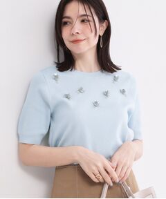 OPAQUE.CLIP / オペーク ドット クリップ ニット・セーター | ビジューモチーフニット【洗える】