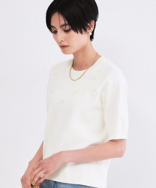 OPAQUE.CLIP / オペーク ドット クリップ ニット・セーター | ビジューモチーフニット【洗える】 | 詳細1