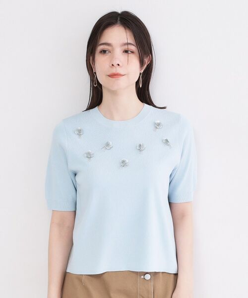 OPAQUE.CLIP / オペーク ドット クリップ ニット・セーター | ビジューモチーフニット【洗える】 | 詳細13