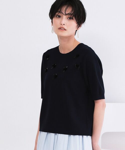 OPAQUE.CLIP / オペーク ドット クリップ ニット・セーター | ビジューモチーフニット【洗える】 | 詳細9