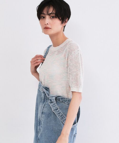 OPAQUE.CLIP / オペーク ドット クリップ ニット・セーター | MIXメッシュニット【洗濯機OK／抗ピル】 | 詳細5