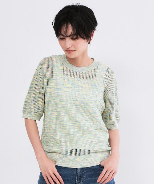 OPAQUE.CLIP / オペーク ドット クリップ ニット・セーター | MIXメッシュニット【洗濯機OK／抗ピル】 | 詳細9