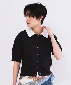 OPAQUE.CLIP / オペーク ドット クリップ ニット・セーター | フォルムスリーブ ドッキングポロ衿ニット【洗濯機OK】