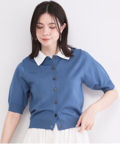 OPAQUE.CLIP / オペーク ドット クリップ ニット・セーター | フォルムスリーブ ドッキングポロ衿ニット【洗濯機OK】