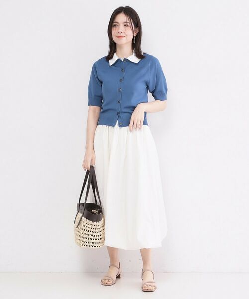 OPAQUE.CLIP / オペーク ドット クリップ ニット・セーター | フォルムスリーブ ドッキングポロ衿ニット【洗濯機OK】 | 詳細10