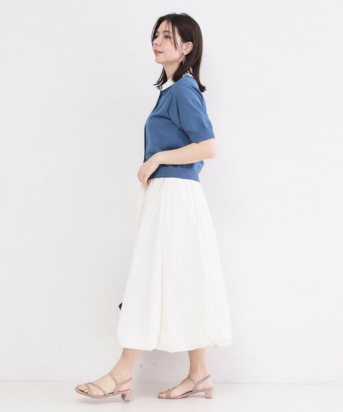 OPAQUE.CLIP / オペーク ドット クリップ ニット・セーター | フォルムスリーブ ドッキングポロ衿ニット【洗濯機OK】 | 詳細11