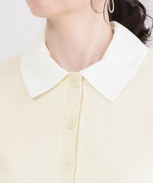 OPAQUE.CLIP / オペーク ドット クリップ ニット・セーター | フォルムスリーブ ドッキングポロ衿ニット【洗濯機OK】 | 詳細16