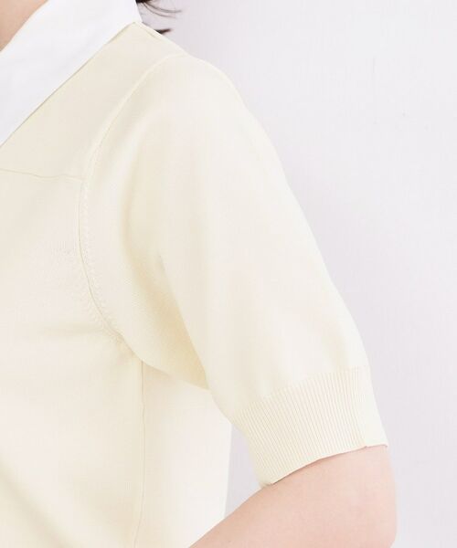 OPAQUE.CLIP / オペーク ドット クリップ ニット・セーター | フォルムスリーブ ドッキングポロ衿ニット【洗濯機OK】 | 詳細17