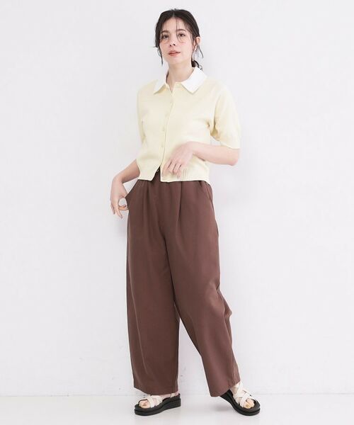 OPAQUE.CLIP / オペーク ドット クリップ ニット・セーター | フォルムスリーブ ドッキングポロ衿ニット【洗濯機OK】 | 詳細2