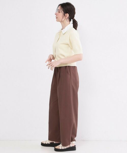 OPAQUE.CLIP / オペーク ドット クリップ ニット・セーター | フォルムスリーブ ドッキングポロ衿ニット【洗濯機OK】 | 詳細3