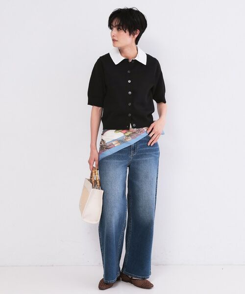 OPAQUE.CLIP / オペーク ドット クリップ ニット・セーター | フォルムスリーブ ドッキングポロ衿ニット【洗濯機OK】 | 詳細6