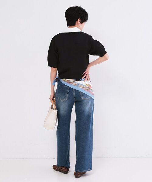 OPAQUE.CLIP / オペーク ドット クリップ ニット・セーター | フォルムスリーブ ドッキングポロ衿ニット【洗濯機OK】 | 詳細7