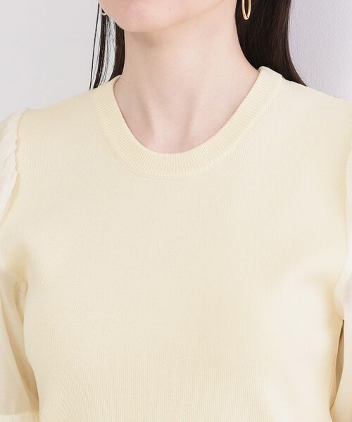 OPAQUE.CLIP / オペーク ドット クリップ ニット・セーター | オーガンジーパフスリーブドッキングニット【洗濯機OK】 | 詳細16