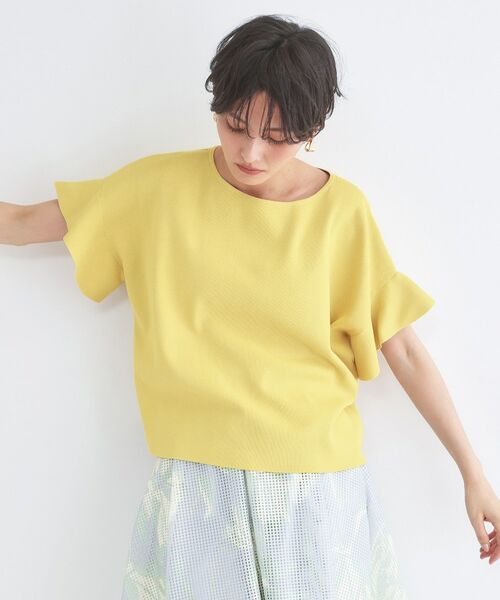 OPAQUE.CLIP / オペーク ドット クリップ ニット・セーター | フリルスリーブニット（イエロー(031)）