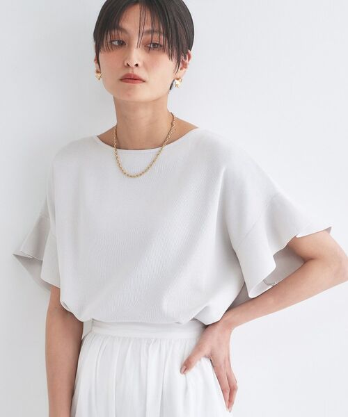 OPAQUE.CLIP / オペーク ドット クリップ ニット・セーター | フリルスリーブニット（グレージュ(050)）