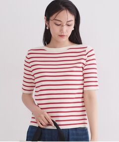 OPAQUE.CLIP / オペーク ドット クリップ ニット・セーター | ボートネックボーダーニット【洗濯機OK／抗ピル】