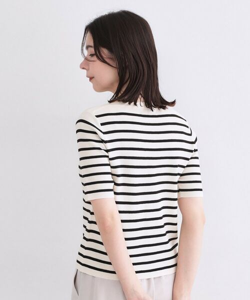 OPAQUE.CLIP / オペーク ドット クリップ ニット・セーター | ボートネックボーダーニット【洗濯機OK／抗ピル】 | 詳細1