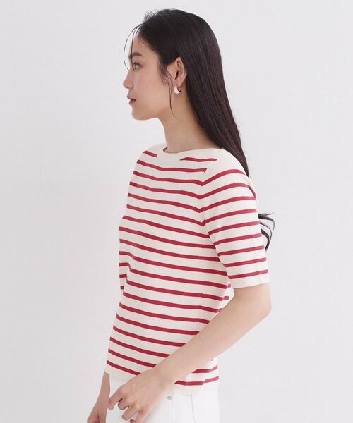 OPAQUE.CLIP / オペーク ドット クリップ ニット・セーター | ボートネックボーダーニット【洗濯機OK／抗ピル】 | 詳細14